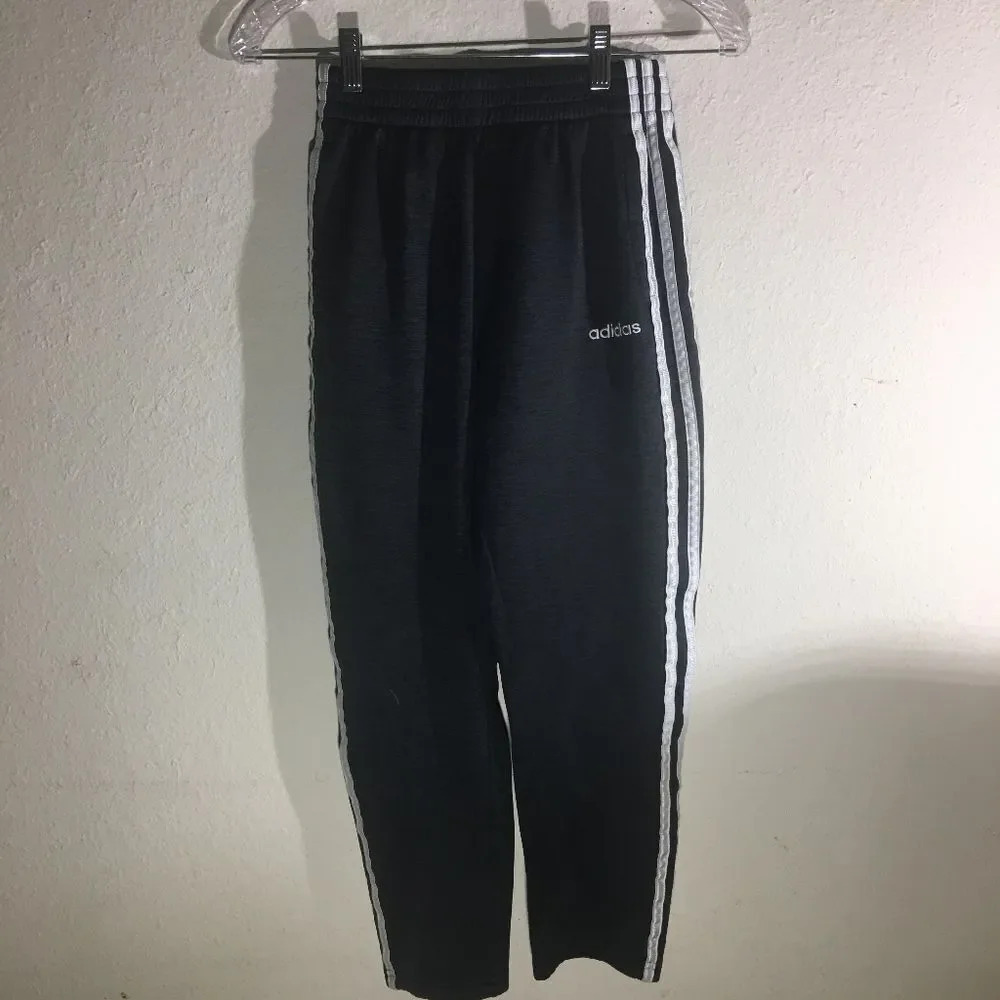 Kids Adidas Black and Silver Sweatpants Size Medium